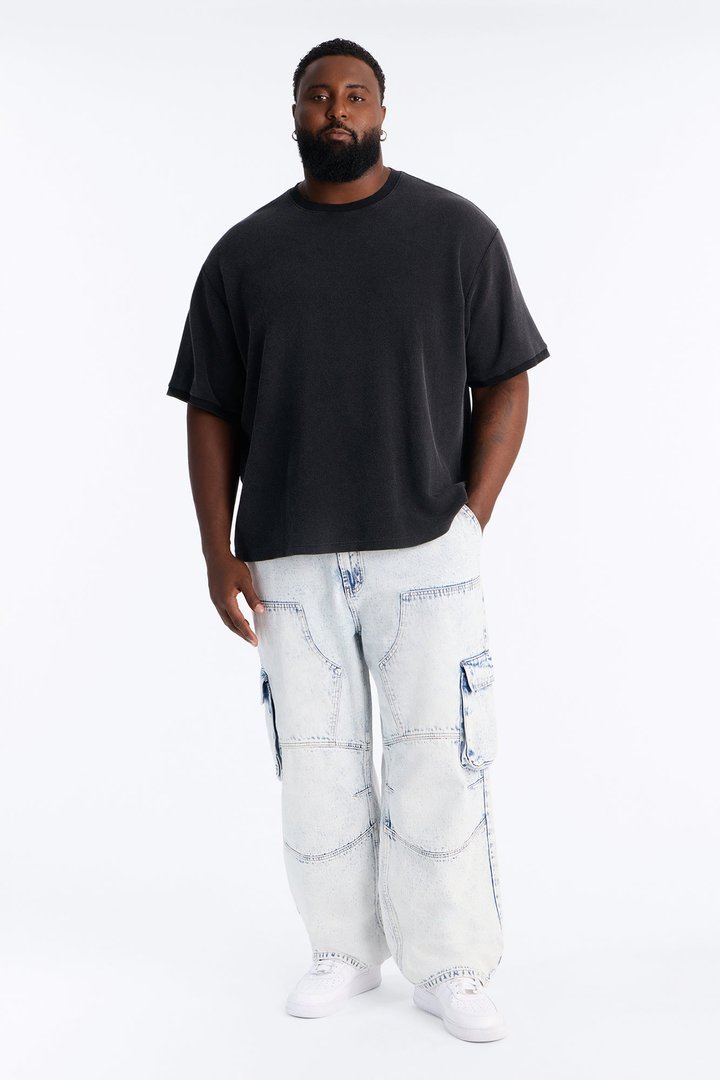 Micah Baggy Moto Jeans - Light Wash