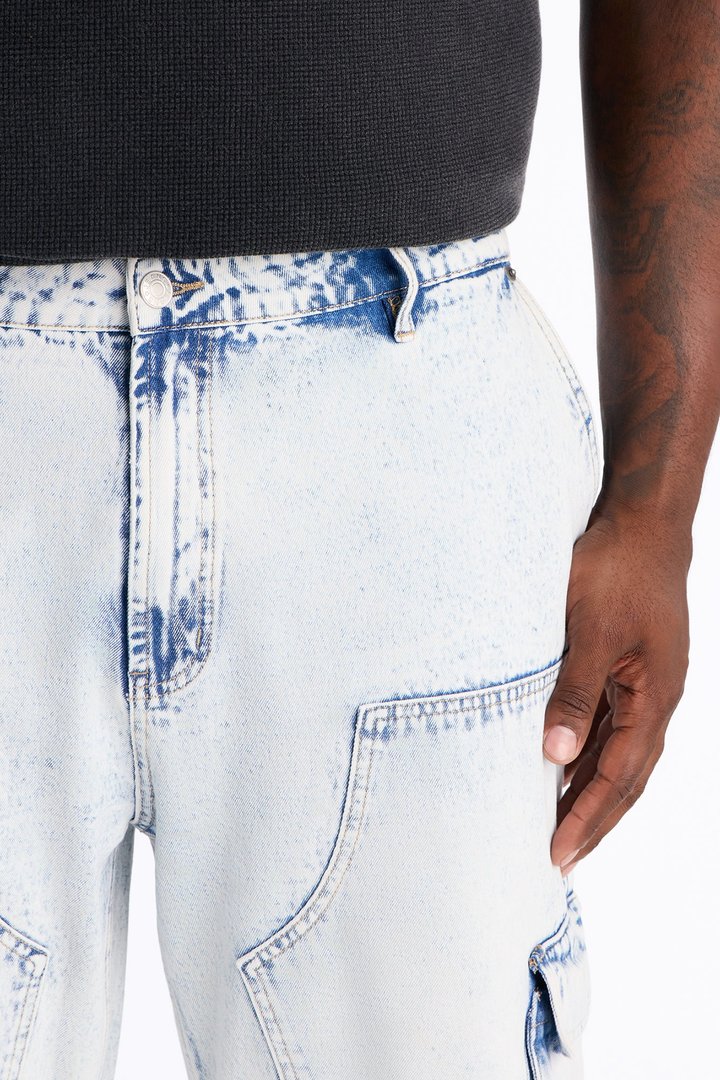 Micah Baggy Moto Jeans - Light Wash