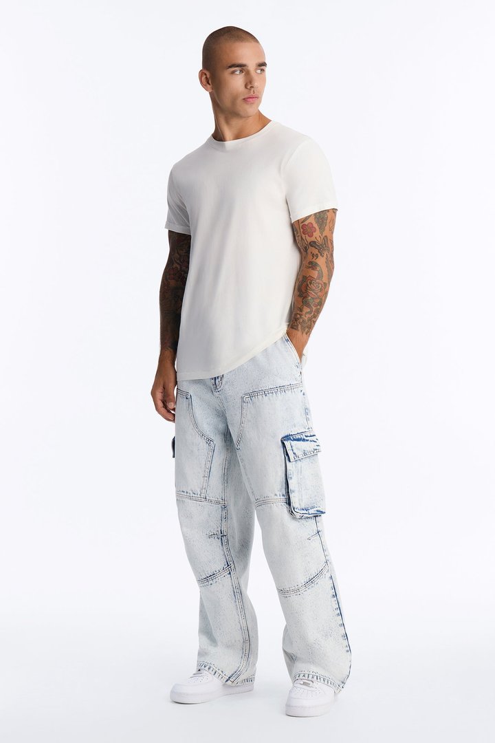 Micah Baggy Moto Jeans - Light Wash
