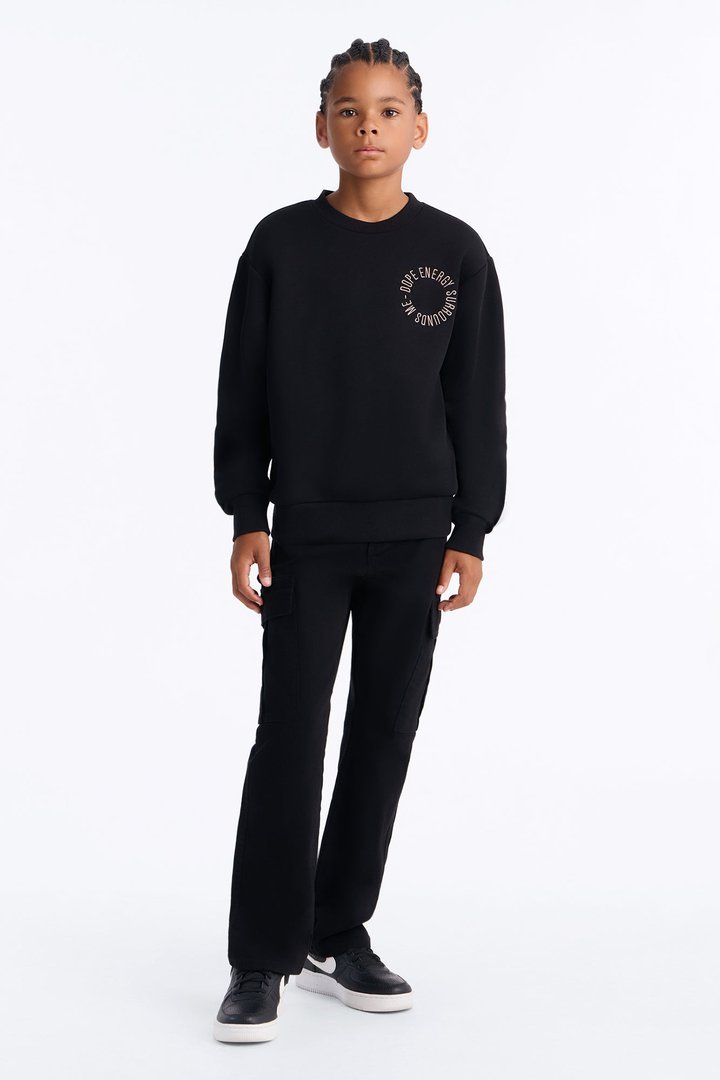 Mini Tyson Dope Energy Crewneck Sweatshirt - Black