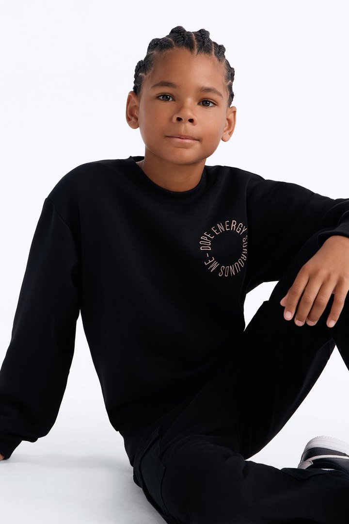 Mini Tyson Dope Energy Crewneck Sweatshirt - Black