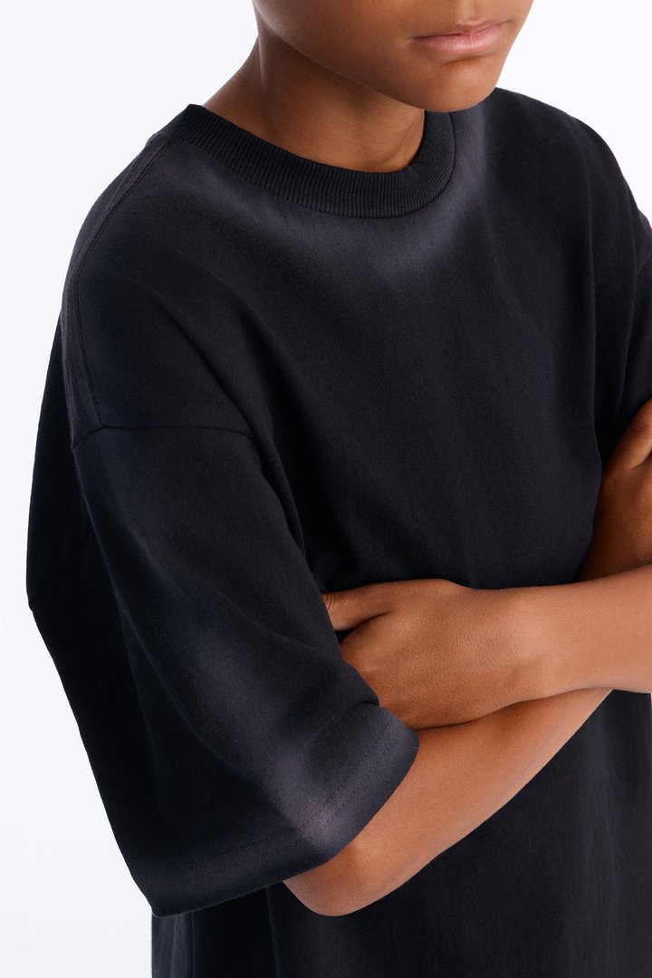 Mini Dirty Wash Heavyweight Boxy Tee - Black
