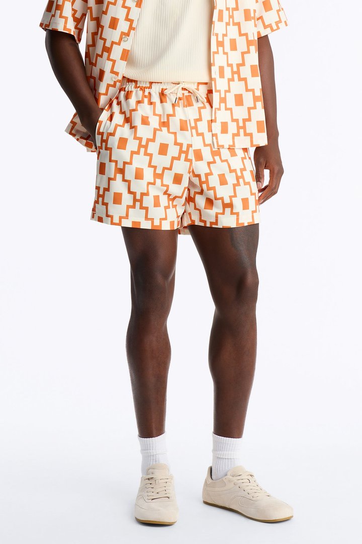 Mosaic Printed Swim Trunk 6″ - Orange/combo