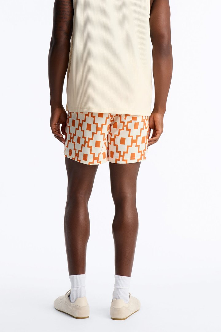 Mosaic Printed Swim Trunk 6″ - Orange/combo