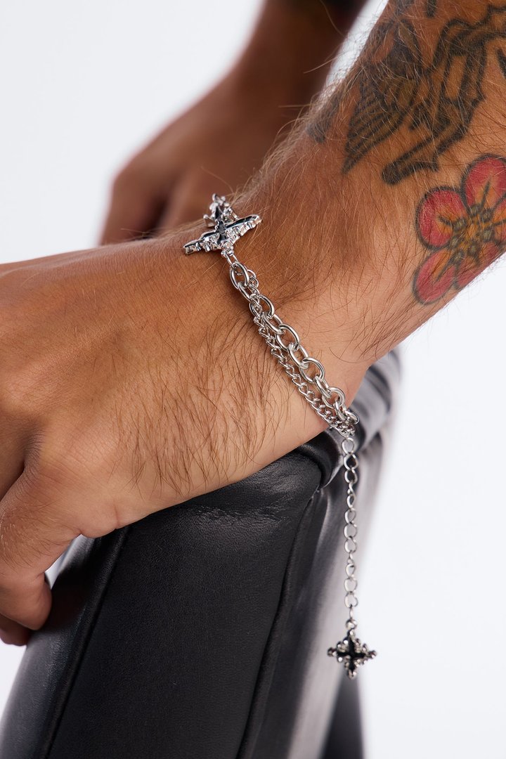 Starbound Cross Bracelet - Silver