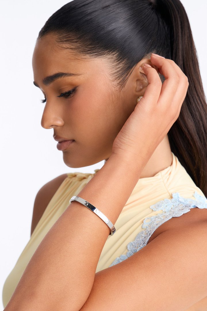 Screw You Heart Detail Bracelet - Silver