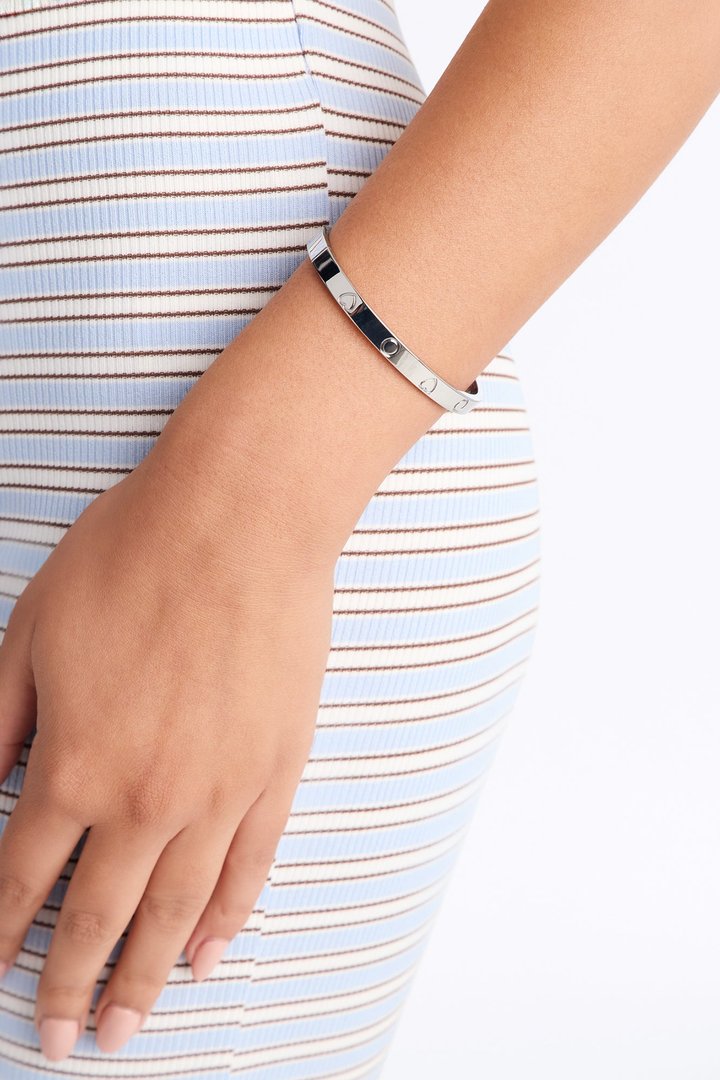 Screw You Heart Detail Bracelet - Silver