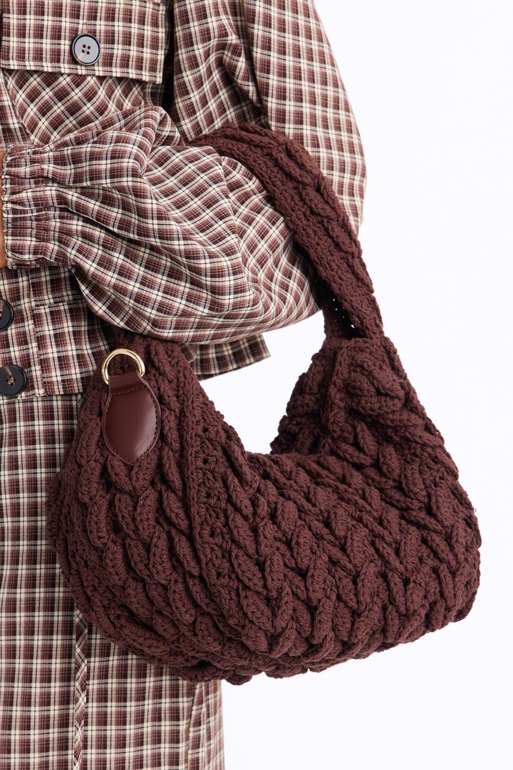 Knit Dreams Crochet Bag - Brown