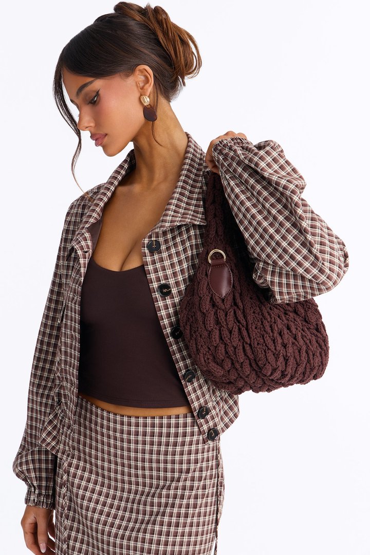 Knit Dreams Crochet Bag - Brown
