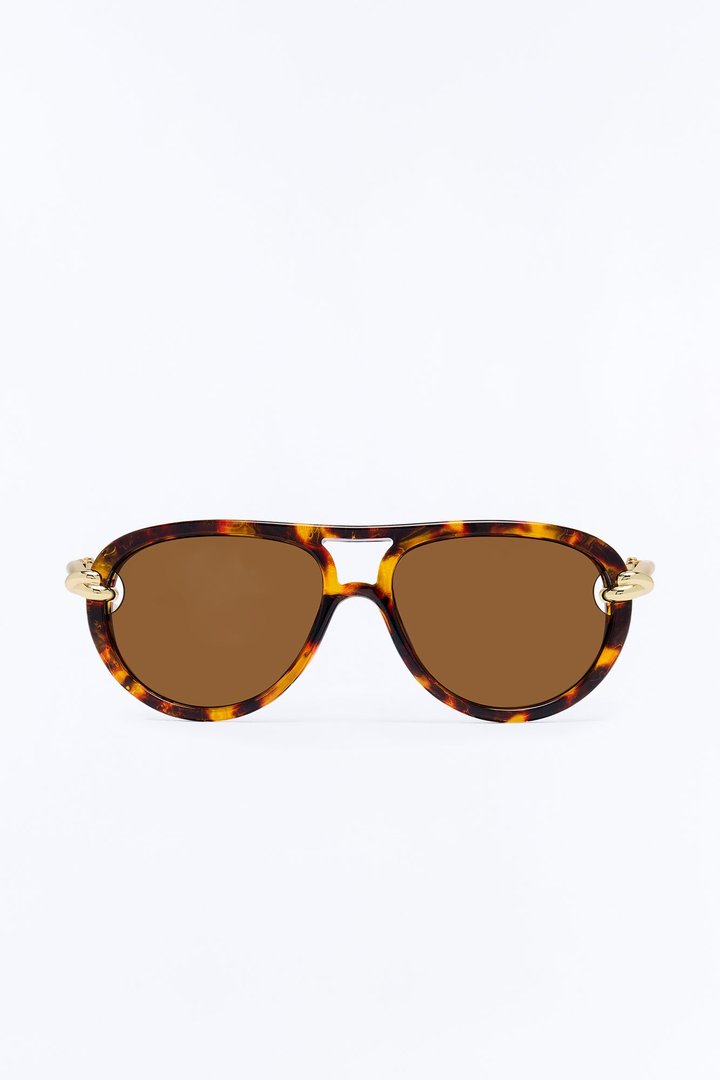 Knoty Girl Aviator Sunglasses - Tortoise