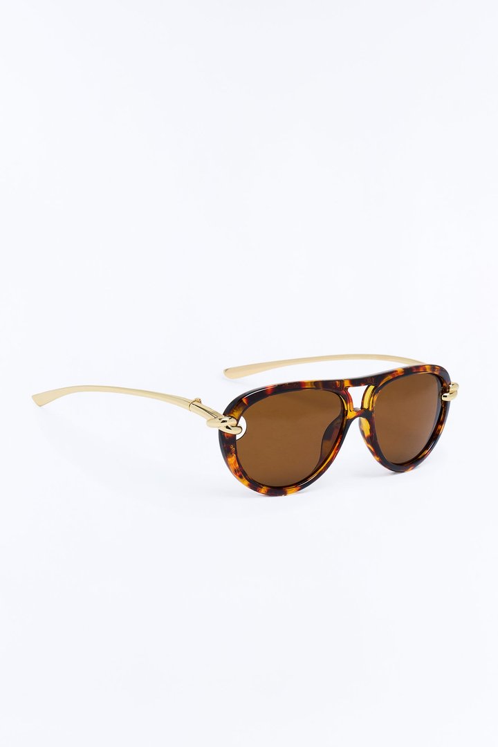 Knoty Girl Aviator Sunglasses - Tortoise