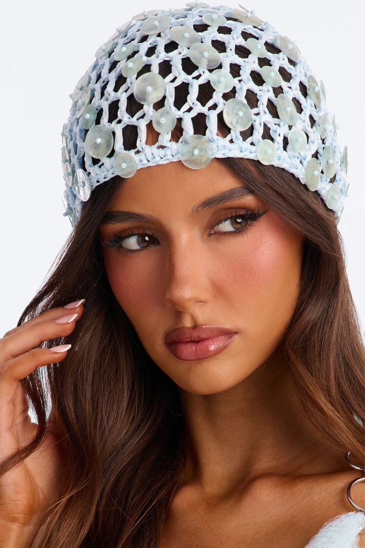 Deep Waters Crochet Beanie - Blue