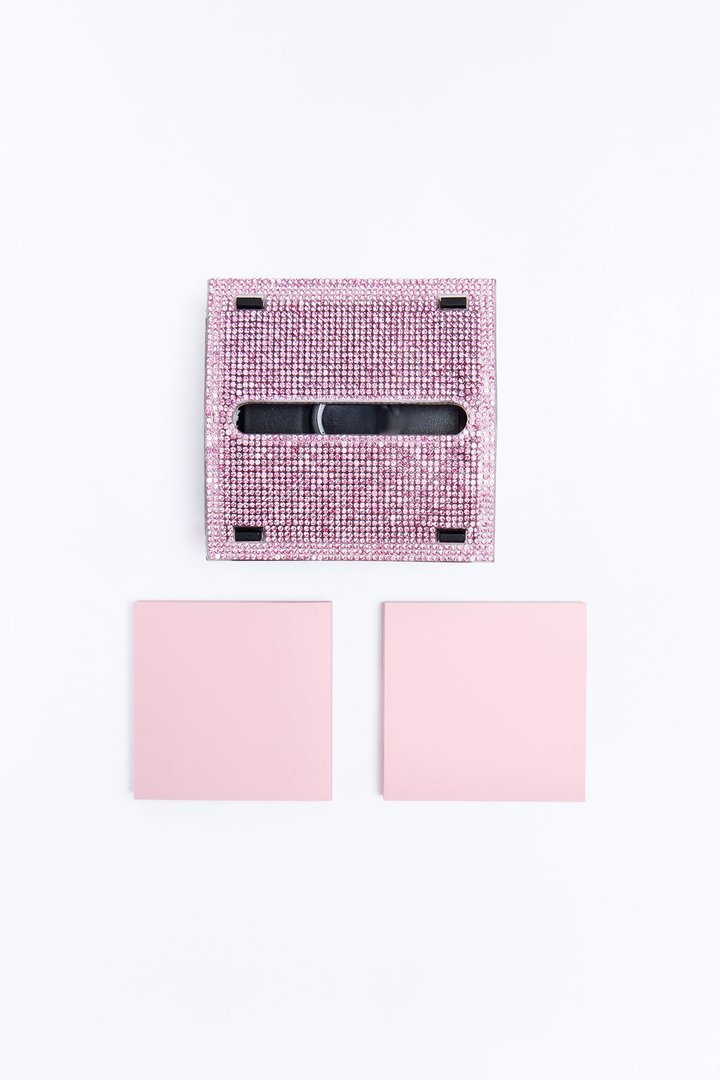 Rhinestone Sticky Note Dispenser - Pink