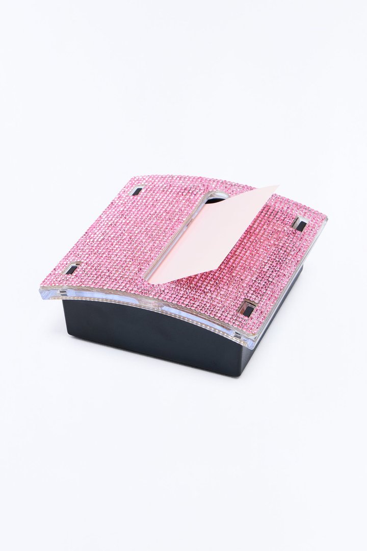 Rhinestone Sticky Note Dispenser - Pink
