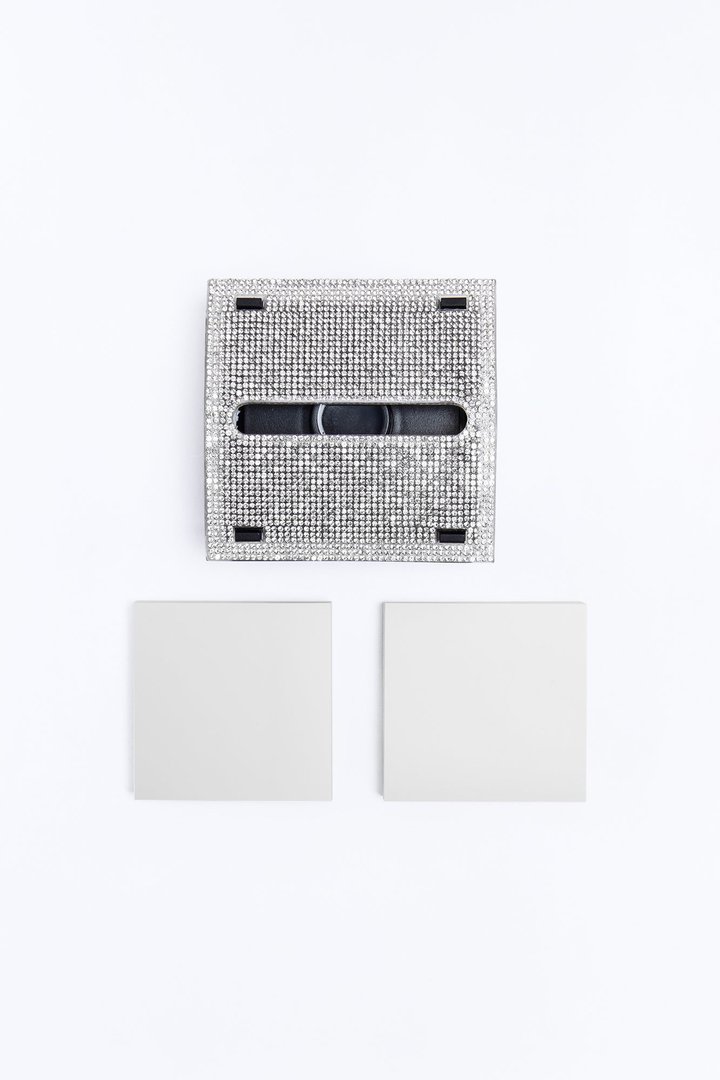 Rhinestone Sticky Note Dispenser - Silver