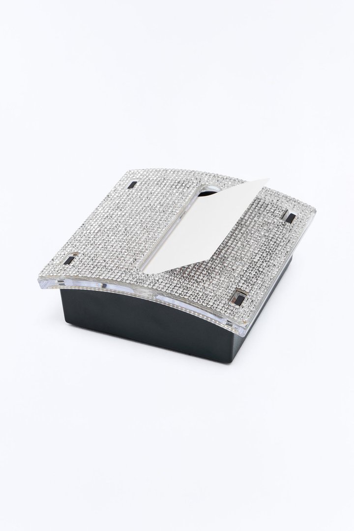 Rhinestone Sticky Note Dispenser - Silver