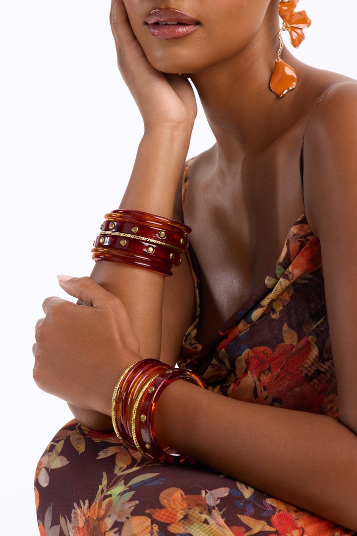 Hideaway 13 Piece Bracelet Set - Brown/combo