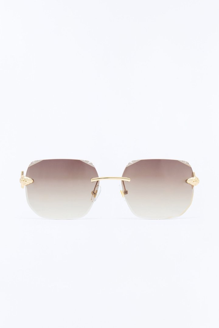 Slither My Way Sunglasses - Grey/Gold