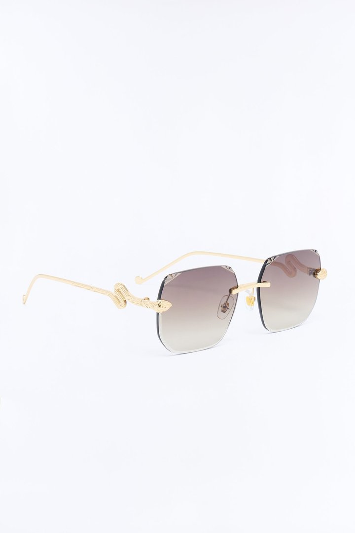 Slither My Way Sunglasses - Grey/Gold