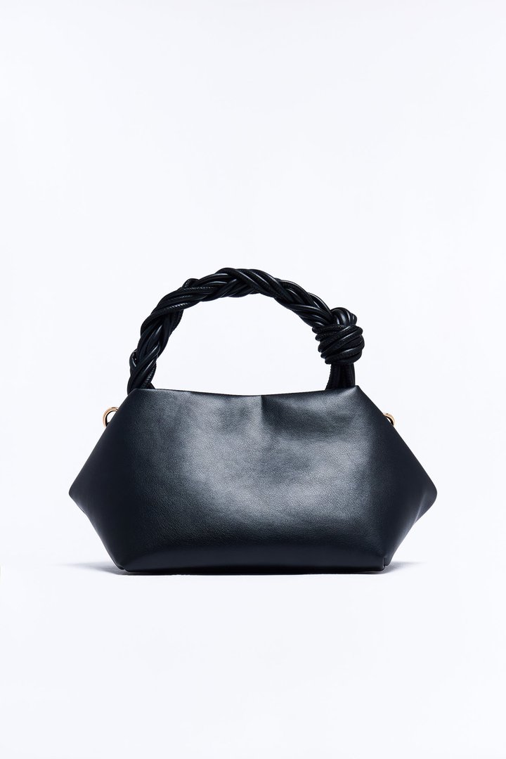 Good Dreams Only Faux Leather Satchel Handbag - Black