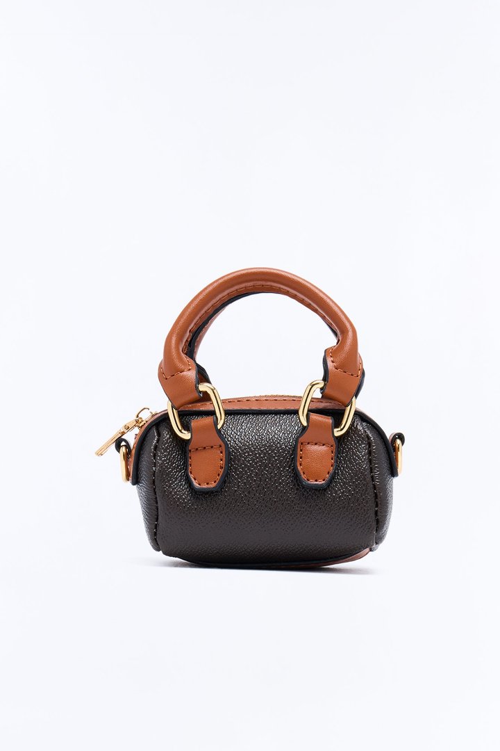 Nothing To Hide Faux Leather Mini Crossbody Handbag - Brown/combo