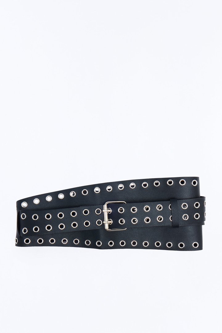 Hold Me Tight Faux Leather Corset Belt - Black