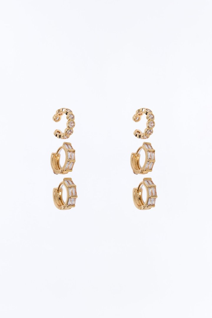 A Little Spark 3 Piece Earring Set - Gold