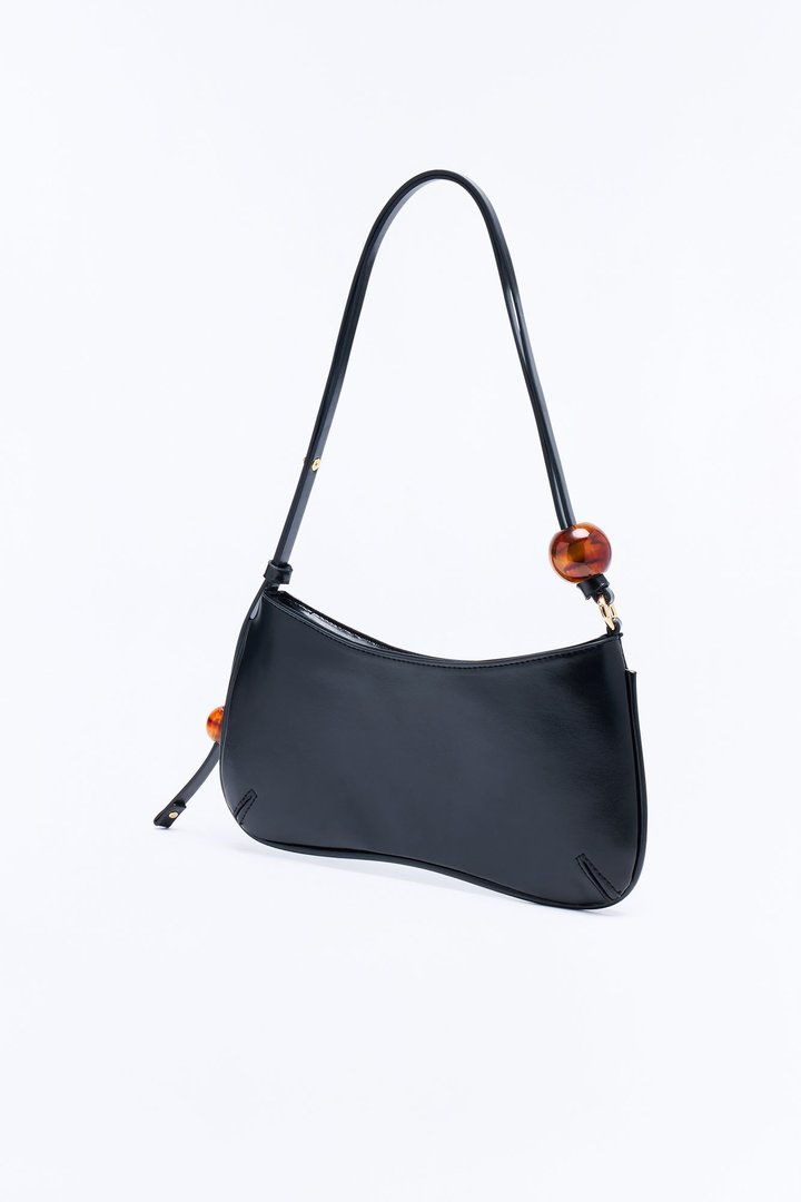 Instant Attraction Faux Leather Shoulder Handbag - Black