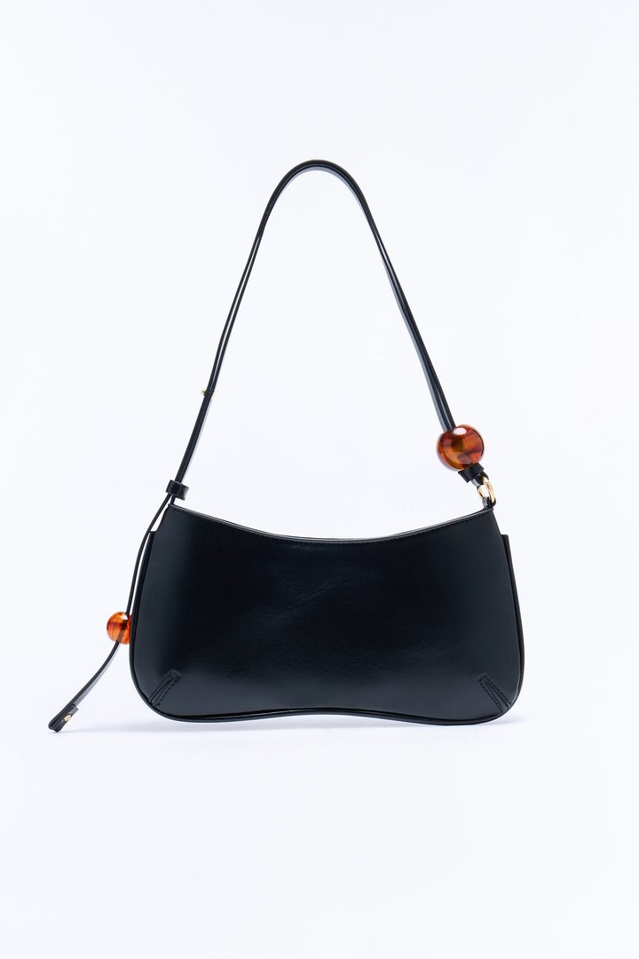 Instant Attraction Faux Leather Shoulder Handbag - Black