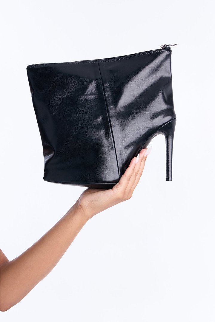 Sole Mate Faux Leather Clutch - Black