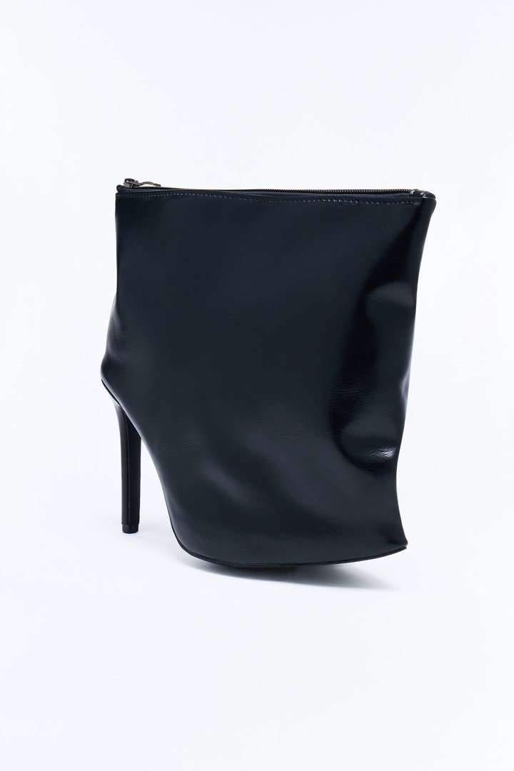 Sole Mate Faux Leather Clutch - Black
