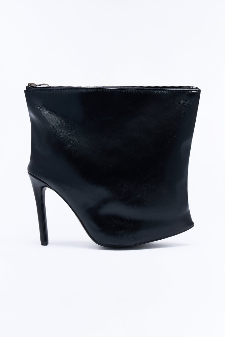 Sole Mate Faux Leather Clutch - Black