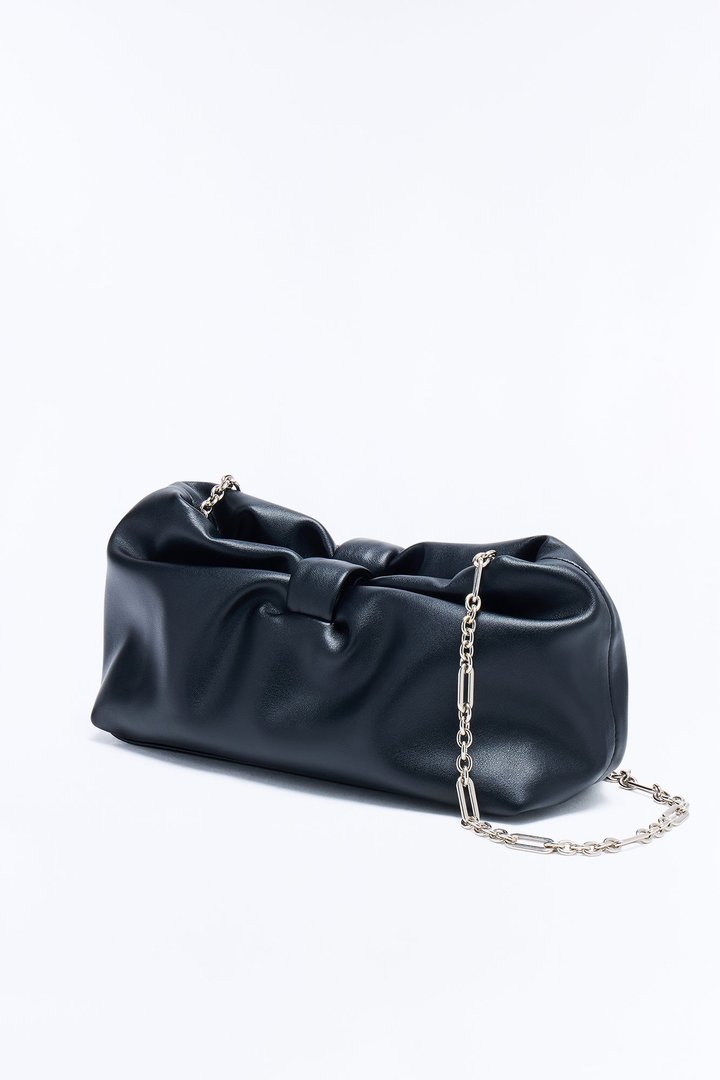 Main Character Feeling Faux Leather Clutch Handbag - Black