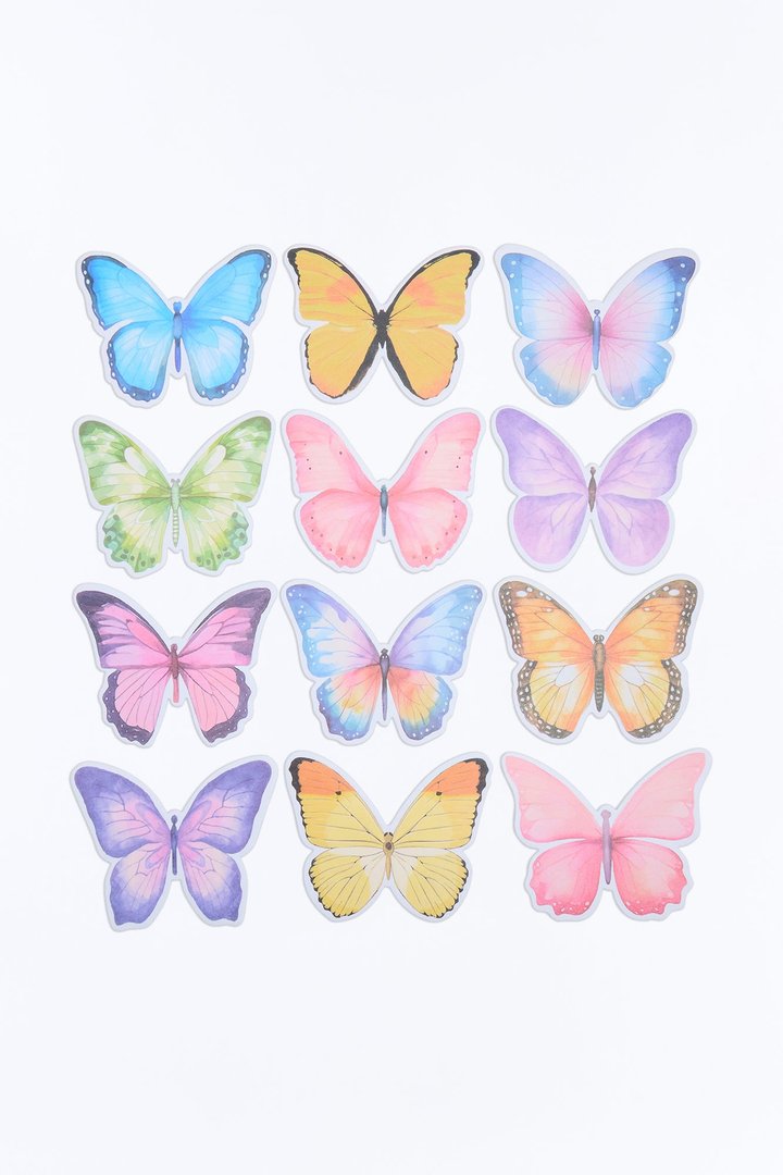 Butterflies Sticky Notes 12 Pack Set - Multi Color
