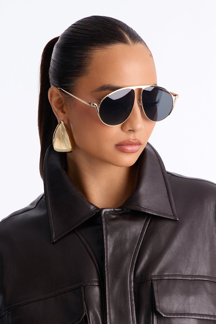Sky Bar Sunglasses - Gold/Black