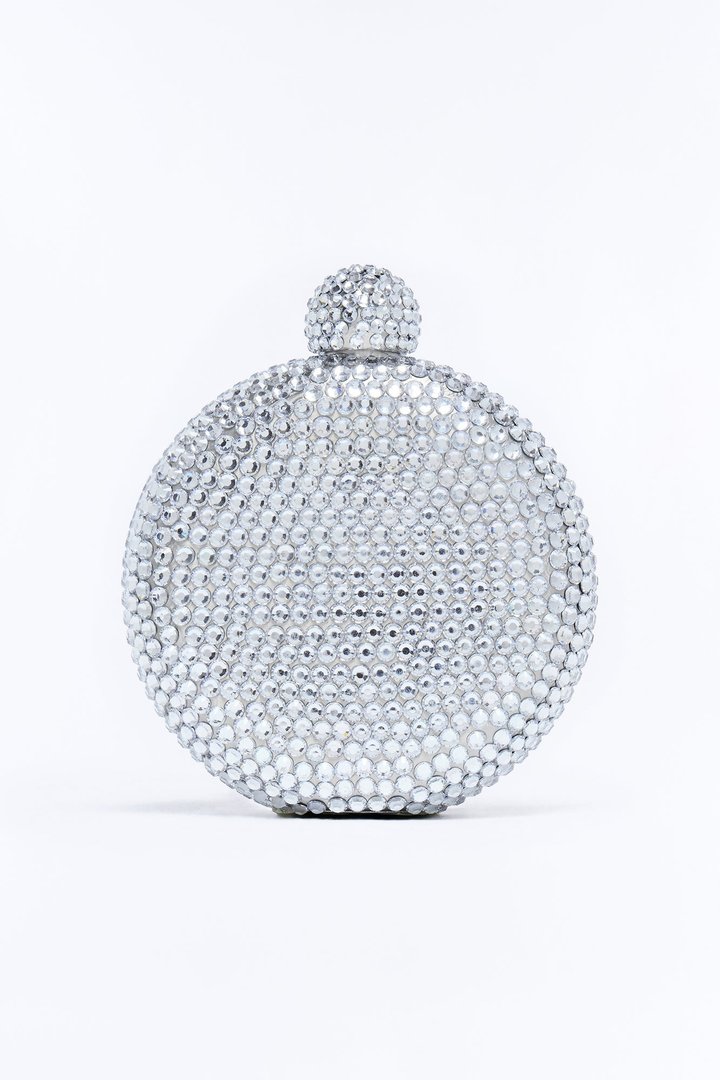 Precious Liquid Rhinestone Flask - Silver