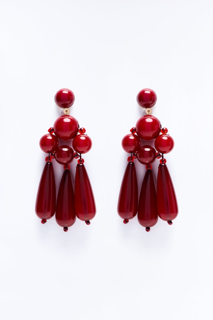 Resort Weekend Drop Earrings - Burgundy