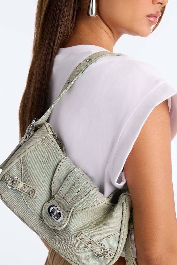 The Blue Jean Baby Denim Shoulder Handbag - Denim