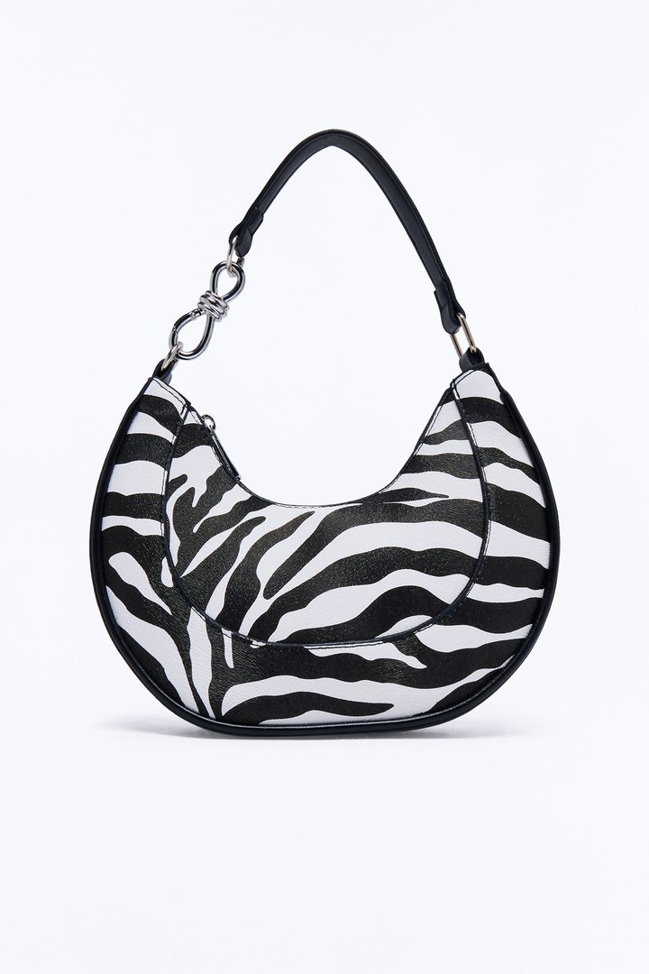 Hold My Stuff Faux Leather Shoulder Bag - Black/combo