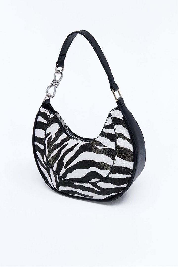 Hold My Stuff Faux Leather Shoulder Bag - Black/combo