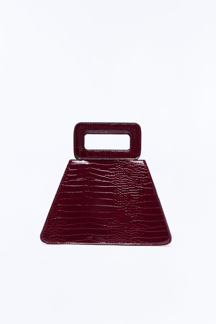 Peak Appeal Faux Leather Satchel Handbag - Burgundy