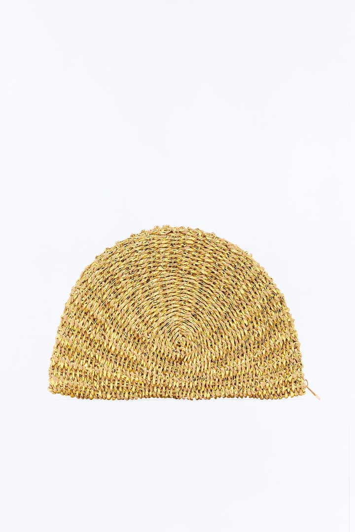 Straw Some Shine Clutch - Natural/Combo