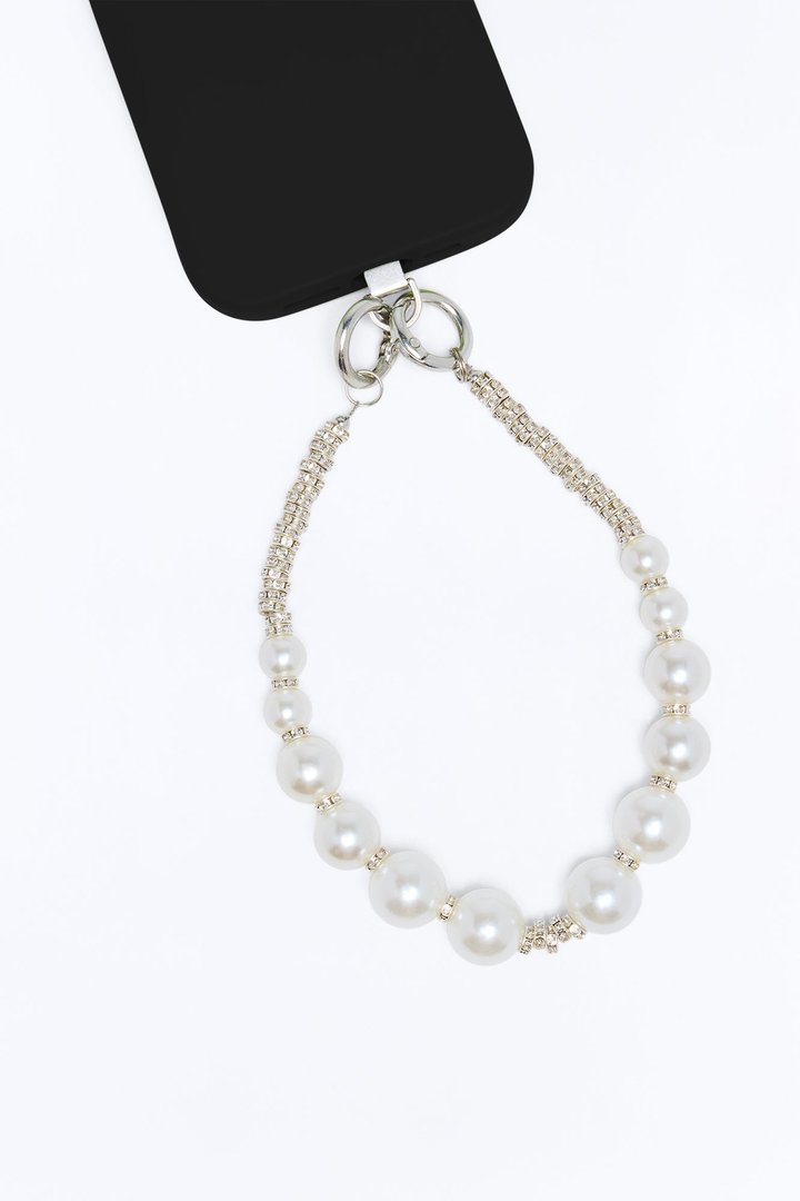She's A Treasure Pearl Phone Wristlet - Silver/Combo