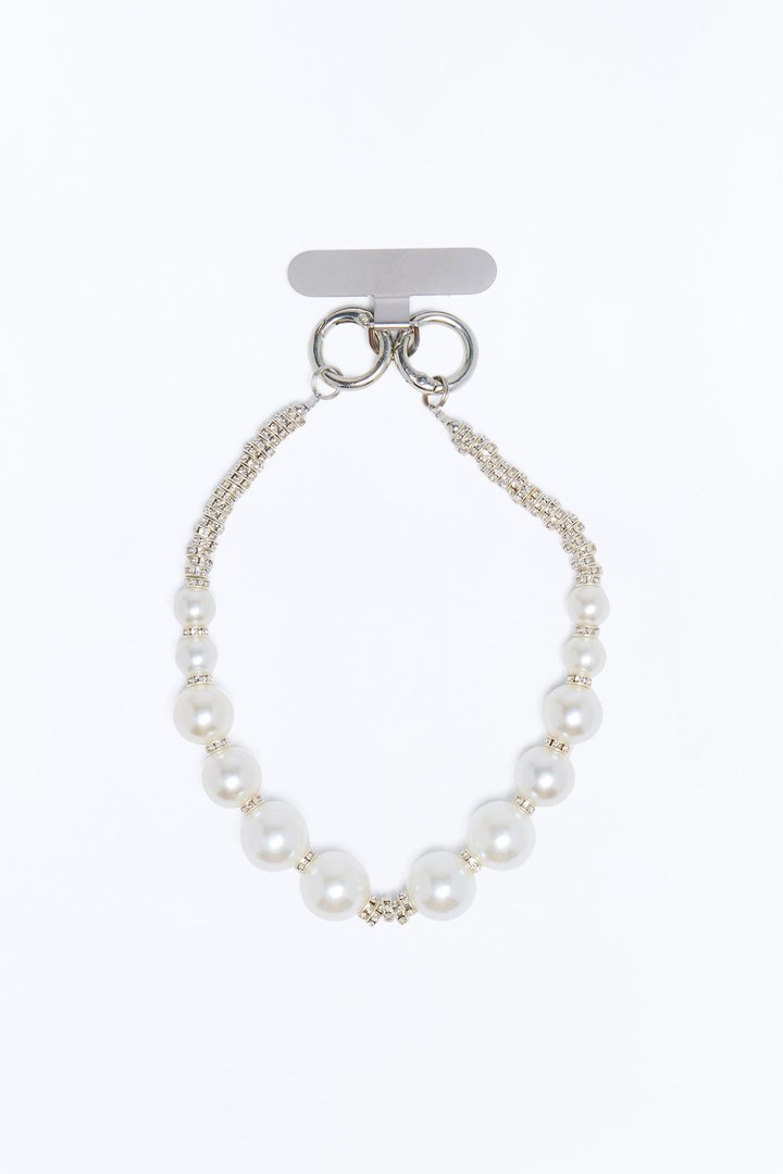 She's A Treasure Pearl Phone Wristlet - Silver/Combo