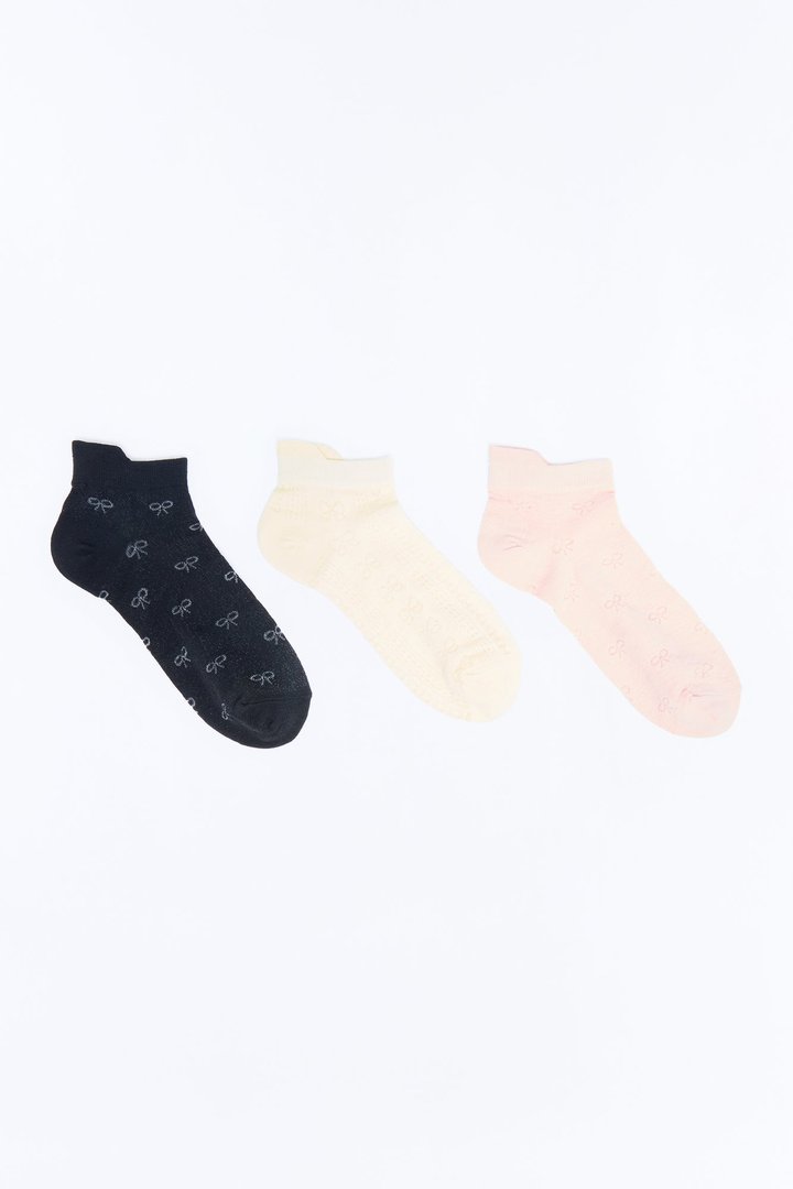 Talk About Me 3 Piece Socks Set - Ivory/combo