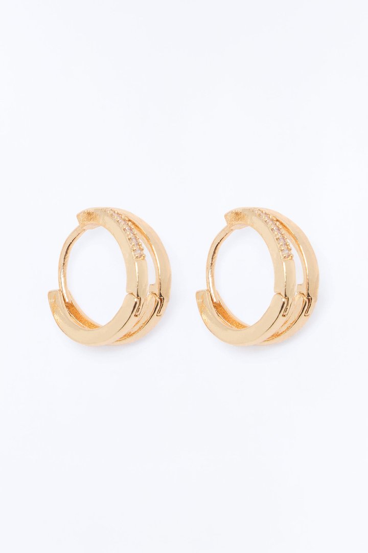 Luna Double Layer Hoop Earrings - Gold