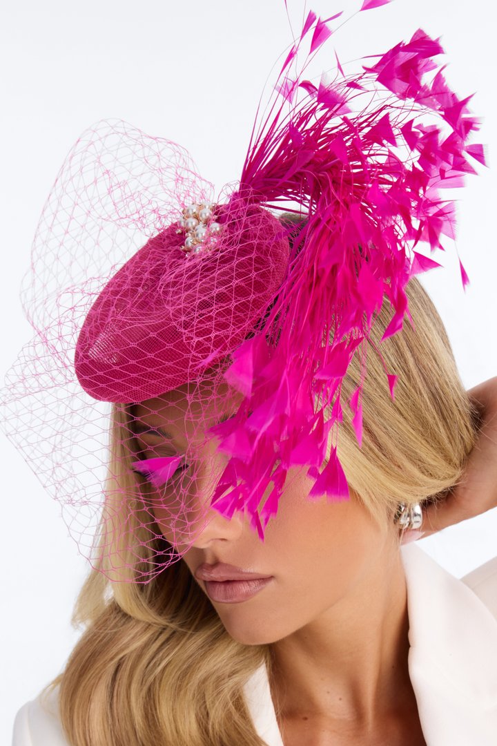 Grand Entrance Fascinator - Fuchsia