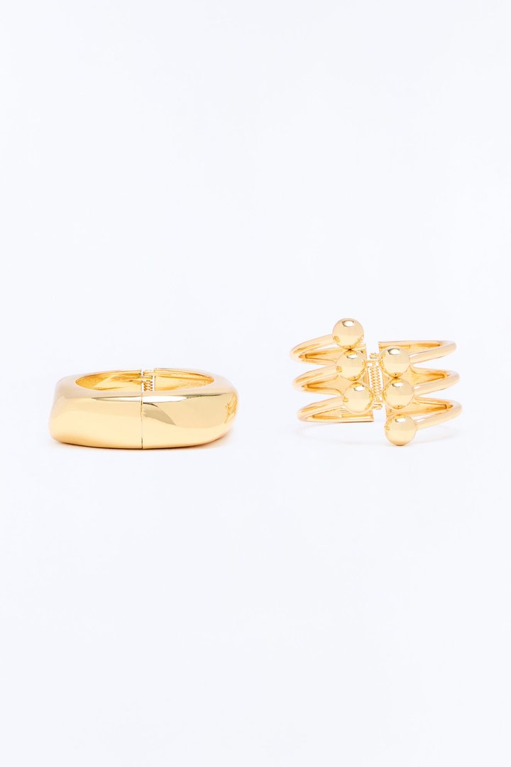 Got A Hold On Me 2 Piece Bracelet Set - Gold