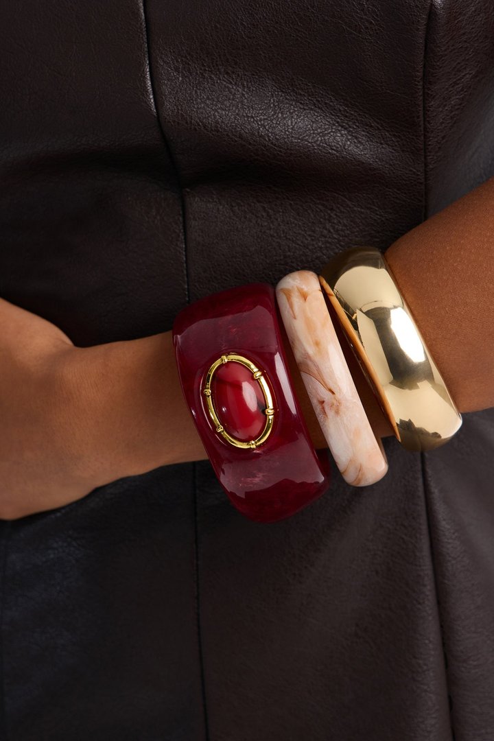 Prism 3 Piece Bracelet Set - Burgundy/combo