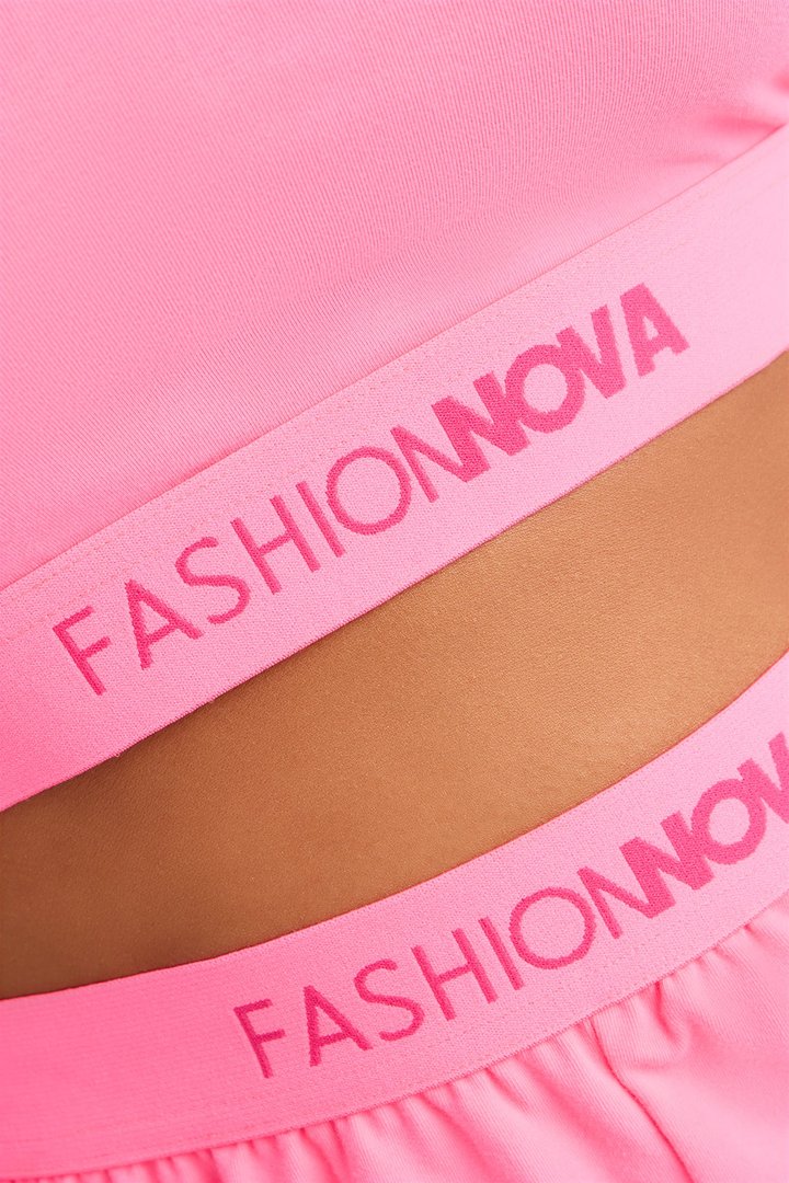 FN Mood High Neck Cotton Bra - Hot Pink